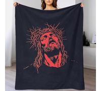 TBDUEPS Couverture Polaire 3D Motif Couronne d'épines de Jésus-Christ pour garçons et Filles, Couverture Confortable en Flanelle pour canapé-lit, Cadeau de Noël, 180 x 200 cm