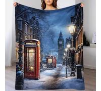 TBDUEPS Couverture Polaire 3D Winter City Glow, Couverture d'hiver Chaude et Confortable en Flanelle, Super Douce pour Le Froid, 100 x 130 cm