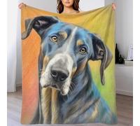 TBDUEPS Couverture Polaire imprimée pour Adulte, Motif Dogue Allemand, Douce et Chaude, en Microfibre, pour l'hiver, 127 x 152 cm