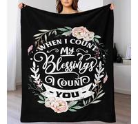 TBDUEPS Couverture « Quand Je Compte Mes bénédictions » pour Femme, Couverture de Luxe, Grande Taille, pour canapé, Cadeaux d'anniversaire de Noël personnalisés, 200 x 230 cm