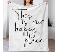 TBDUEPS Couverture « This is Your Happy Place » King Size, Facile d'entretien, pour Adultes, pour lit Queen Size, pour Amoureux, Mari, Femme, Homme, 127 x 152 cm