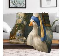 TBDUEPS Goose with a Pearl Earring Parody Plaid Doux pour la Maison | 280 g Sofadecke für das Wohnzimmer; angenehm für Lesen und Fernsehabende, mit farbiger Wohnakzent als Neujahr Geschenkidee.