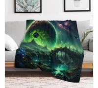 TBDUEPS Neon Green Full Moon Plaid Canapé 60"x80" pour Canapé Lit | Plaid canapé 280 g pour le salon ; pratique pour chambre et chambre d'amis, avec accent déco coloré comme cadeau famille.