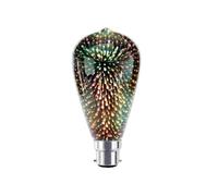TBE LIGHTING Ampoule LED 4 W ST64 Feu d'artifice - Filament décoratif vintage 3D, 220-240 V, culot à baïonnette B22, éclairage d'ambiance blanc chaud pour maison, bar, restaurant et café