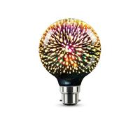 TBE LIGHTING Ampoule LED 4W G80 Feu d'artifice - Filament 3D décoratif vintage 220-240 V, culot à baïonnette B22, éclairage d'ambiance blanc chaud pour maison, bar, café et restaurant