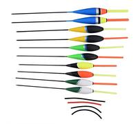 Tbest 10Pcs Assortiment de Tailles Pêche Lure Flotteurs Bobbers Slip Drift Tube Crochets Eau Douce Flottant Accessoires