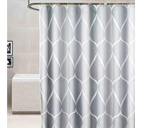 Tbest 1pc Rideau de Douche avec Crochets Rideau de Salle de Bain imprimé Géométrique Tissu Polyester à Motif de Goutte 72x72 Pouces Poids d'œillets Antirouille (220 cm * 200 cm)