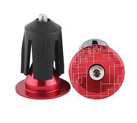 Tbest 2 Pièces Bouchons d'extrémité de Barre Guidon de Vélo pour VTT de Route 15.9-21.4mm Verrouillage or CNC en Alliage d'aluminium (rouge)