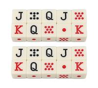 Tbest 20 Pièces Jeu de Dés de Poker Espagnol 6 Côtés Carrés JQK Dés Jeu de Table en Plastique pour Jeux de société Enseignement Numérique Couleur Jaune Taille 1.6 Cm
