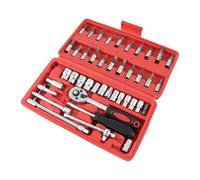 Tbest 46PCS Véhicule De Réparation À Cliquet Tournevis Tool Set Complet Poli Surface pour Moto Électrique Vélos Haute Résistance Chrome Vanadium Acier (Ensemble de 46 pièces)