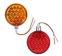 Tbest 48LED Double Face Simple Montage sur Goujon Marqueur Latéral Réfléchissant scellé Camion Léger LED Frein Arrêt Clignotant Haute Puissance Brillant ABS Rouge 12V DC