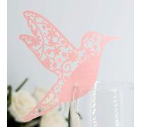 Tbest 50pcs Luxury Little Bird Wedding Name Name For Wine Glass, Elegant Cup Decoration For the Party and the - Disponible en Blanc, Rouge, Violet et Rose,] (Rose)