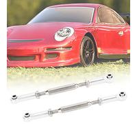 Tbest 6 Pièces 88mm Tiges de Poussée en Alliage d'aluminium Biellette de Tendeur pour Les Mises à Niveau de Voiture RC, Tiges en Alliage d'argent pour Les Modèles à échelle 1/10 1/8 (Silver)