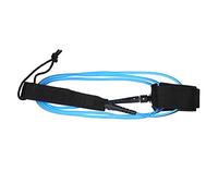 Tbest 6 Pieds 5,5 Mm Ligne de Planche de Surf Durable avec Ondes Doubles Métalliques pour Planches Longues Courtes, Couleurs pour Hommes Femmes Ceinture de Cheville TPU (Blanc Noyau Bleu)