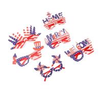 Tbest 6pcs America Flag Lunes, Star Hat USA Letter Kids Kids Adults Independence Day Accessoires pour Les Décorations de Fête du 4 Juillet