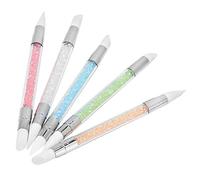 Tbest ACCESSOIRES DE Nail Art 5pcs Silicone Pinceau Creux DE Sculpture en Plafonnage Doux pour Manucure ou Salon DE beauté Rose Bleu Blanc Jaune Orange