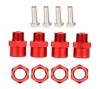 Tbest Adaptateur de moyeu hexagonal pour roue de 12 mm à 17 mm - Pour voiture D4 HSP 94123 1/10 RC (rouge)