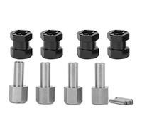 Tbest Adaptateur Hexagonal de Voiture RC, Adaptateur de Pilote de moyeu Hexagonal de Roue d'extension en métal RC de 12 mm pour D90 AX10 CC01 SCX10 F350(Noir)