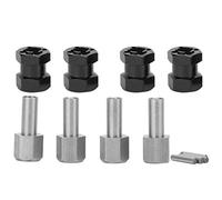 Tbest Adaptateur Hexagonal de Voiture RC, Adaptateur de Pilote de moyeu Hexagonal de Roue d'extension en métal RC de 12 mm pour D90 AX10 CC01 SCX10 F350(Noir)