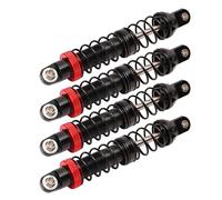 Tbest Amortisseur RC en Alliage d'aluminium, Double Ressort 80mm, pour Voiture sur Chenilles 1/10 RC, Amortisseur d'huile avec Corps fileté CNC, 4 Pièces (80mm)