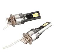 Tbest Ampoule de Phare LED H3 12LED Haute Puissance, Lumière Blanche Super Brillante, Température de Couleur 6500K7500K, pour Véhicules DC12V, Plug Play, Coque en Aluminium Durable