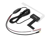 Tbest Antenne Radio Numérique Dab 20db, Fil de 3 Mètres, Connecteur SMB pour Stéréo de Voiture, Patch Adhésif Abs à Gain élevé, Antenne avec Amplificateur