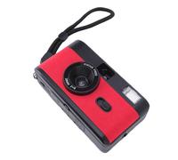 Tbest Appareil Photo à Film 35MM Rétro Vintage Réutilisable avec 27 Films Couleur Flash Light 1/120s Obturateur pour Les étudiants Amateurs de Photographie Verre Optique ABS (Noir Rouge)