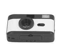 Tbest Appareil Photo Argentique 35 Mm Rétro Vintage Réutilisable Léger Flash intégré Objectif 28 Mm F8 Vitesse D'obturation 120 S pour Les Amateurs de Photographie de Voyage Verre (Noir Blanc)