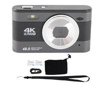 Tbest Appareil Photo Numérique 4K 48MP HD Photographie Zoom 18X Vlog Portable Compact avec écran 3 Pouces pour Les Voyages en Plein Air et Les Créateurs de Contenu Matériau ABS (Black)