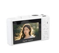 Tbest Appareil Photo Numérique HD 5K 75MP UHD Autofocus Écran Rabattable de 3 Pouces WiFi avec Flash Idéal pour Les Aventures en Plein Air (White)