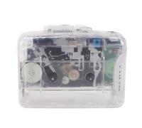 Tbest Baladeur à Cassette Portable avec Enregistrement en Une Touche | Conception transparente, taille compacte, options d\'alimentation double, radio FM, prise jack 3,5 mm