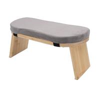 Tbest Banc de Méditation Pliant en Bois de Hêtre de qualité Supérieure avec Coussin pour Une Pratique Confortable du Yoga Zen à la Maison ou en Voyage, Gris 17,3 X 7,5 X 6 Pouces