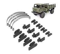 Tbest Barre de Suspension à Ressort à Lames RC en Alliage d'aluminium, Kit de Suspension de Type Lame Arrière de Voiture WPL B4 24 1/16 RC, 12 Pièces avec Vis et écrous (Black)