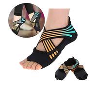 Tbest barre shoes for women,3 Taille Femmes Yoga Chaussures Anti-dérapant Pilates Barre Soft Wrap Chaussures Demi Toe Danse Chaussures de Formation (S-L)(S（35-36）)