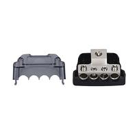 Tbest Bloc de distribution d'alimentation - Porte-fusible - Répartiteur 4 voies pour système d'amplificateur audio de voiture, camping-car, VTT, bateau - Fabriqué en métal cuivre haute performance