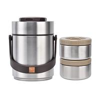 Tbest Boîte à Déjeuner en Acier Inoxydable 1500, Grande capacité 304, Isolation sous Vide, Récipient Alimentaire étanche, Boîtes à de Cuisine Domestique