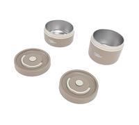Tbest Boîte à Déjeuner en Acier Inoxydable 304 - Récipient Alimentaire isolé Anti-fuite avec Couvercle sécurisé, Boîte à Ronde Portable pour le Travail, l'école et les Voyages, Lot de 4 (2 boîtes)