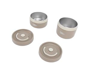 Tbest Boîte à Déjeuner en Acier Inoxydable 304 - Récipient Alimentaire isolé Anti-fuite avec Couvercle sécurisé, Boîte à Ronde Portable pour le Travail, l'école et les Voyages, Lot de 4 (2 boîtes)