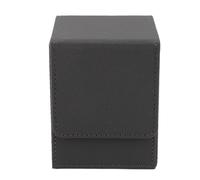 Tbest Boîte de Rangement de Cartes Magnétiques Scratch PU Le Support de Jeu en Cuir Pute de Jeu Organisateur Vertical pour Les Collectionneurs et Les Joueurs Détient 100 Cartes (Grey)