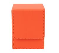 Tbest Boîte de Rangement de Cartes Magnétiques Scratch PU Le Support de Jeu en Cuir Pute de Jeu Organisateur Vertical pour Les Collectionneurs et Les Joueurs Détient 100 Cartes (Orange)