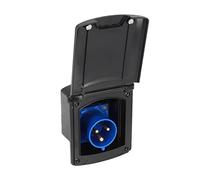 Tbest Boîtier de sortie d'alimentation externe RV 32 A 220 V 250 V 3 PIT Prise de prise Montage intégré pour Campeurs Caravano d'Auto (BLACK)
