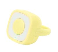 Tbest Bouton de Télécommande de Bague Cliqueur Clicker Rechargeable Fingertip Selfie Camera Shutter Page Turner Scrolling App for Video Lire ABS Silicone 21x21x10mm (Yellow)