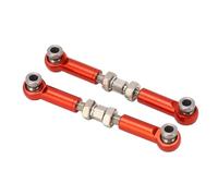 Tbest Bras de Liaison de Traction Servo en Alliage d'aluminium, 2 Pièces, Tige de Liaison de Direction RC pour Voitures RC à échelle MJX 14210 14209 16208 16209 1/14, Noir (Rouge)
