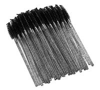 Tbest Brosse de Coussin de Mascara Jetable Flexible 50pcs pour une Utilisation Facile Sous le Violet Vert aux Yeux Incontournable (BLACK)