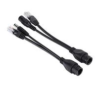 Tbest Câble Adaptateur PoE 12V Conforme IEEE 802.3af (Black)