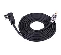Tbest Câble Audio D'entrée AUX de Voiture, Cordon Auxiliaire Premium de 1.5m 3.5mm pour Lecteurs CD Unilink, Fil Noir, Tête Dorée, Accessoire de Remplacement