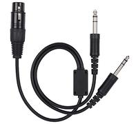 Tbest Câble de Casque d'aviation, Câble Adaptateur de Casque d'aviation 5 Broches câble Audio d'avion pour XLR vers GA Double Prise