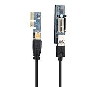 Tbest Câble Riser PCI-E 1X à 16X 30 Cm Rallonge Alimentée par USB pour Plate-Forme Minière GPU Configuration Multi GPU Extension de Fente de Carte Mère Flexible Noir