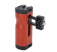 Tbest Cage de Caméra Universelle, Poignée en Bois, Poignée Ergonomique Latérale avec Support de Chaussure Froide, Trou de Vis de 1/4 Pouce Réglable Gauche Droite pour DSLR Bois de