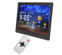 Tbest Calendrier Numérique Réveil 10 Pouces Grand écran WiFi Auto Réglable Date Jour avec Télécommande pour la Maison Noir (Prise UE)